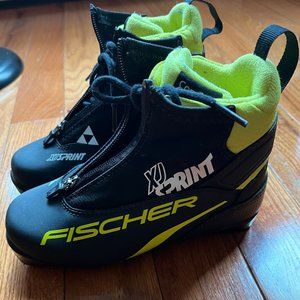 Fischer XJ Sprint Kids' Cross-Country Ski Boots, Size EU 33